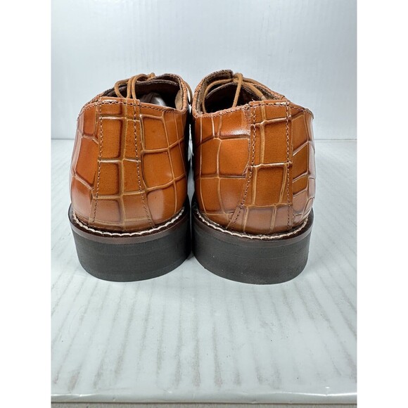 Stacy Adams Esposito Cap Toe Oxford Shoe Animal Print Tan Men Size 9.5 25538-240 - Picture 5 of 8